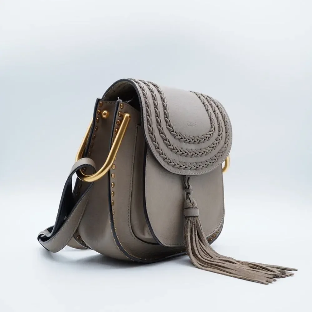 Chloe Grey Hudson Whipstitch Leather Shoulder Bag